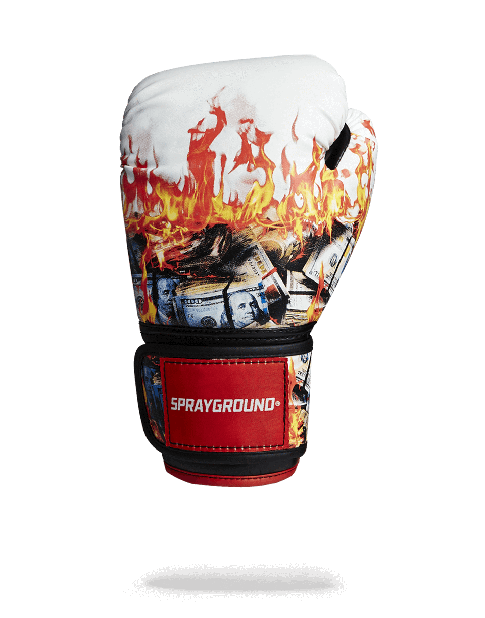White Fire Money Boxing Gloves - Image 2