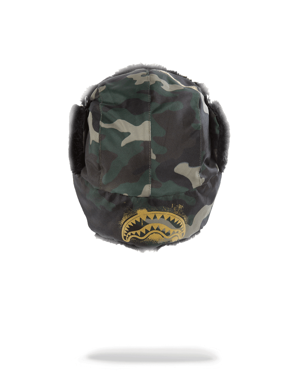 Gold Stencil Camo Aviator Hat - Image 2