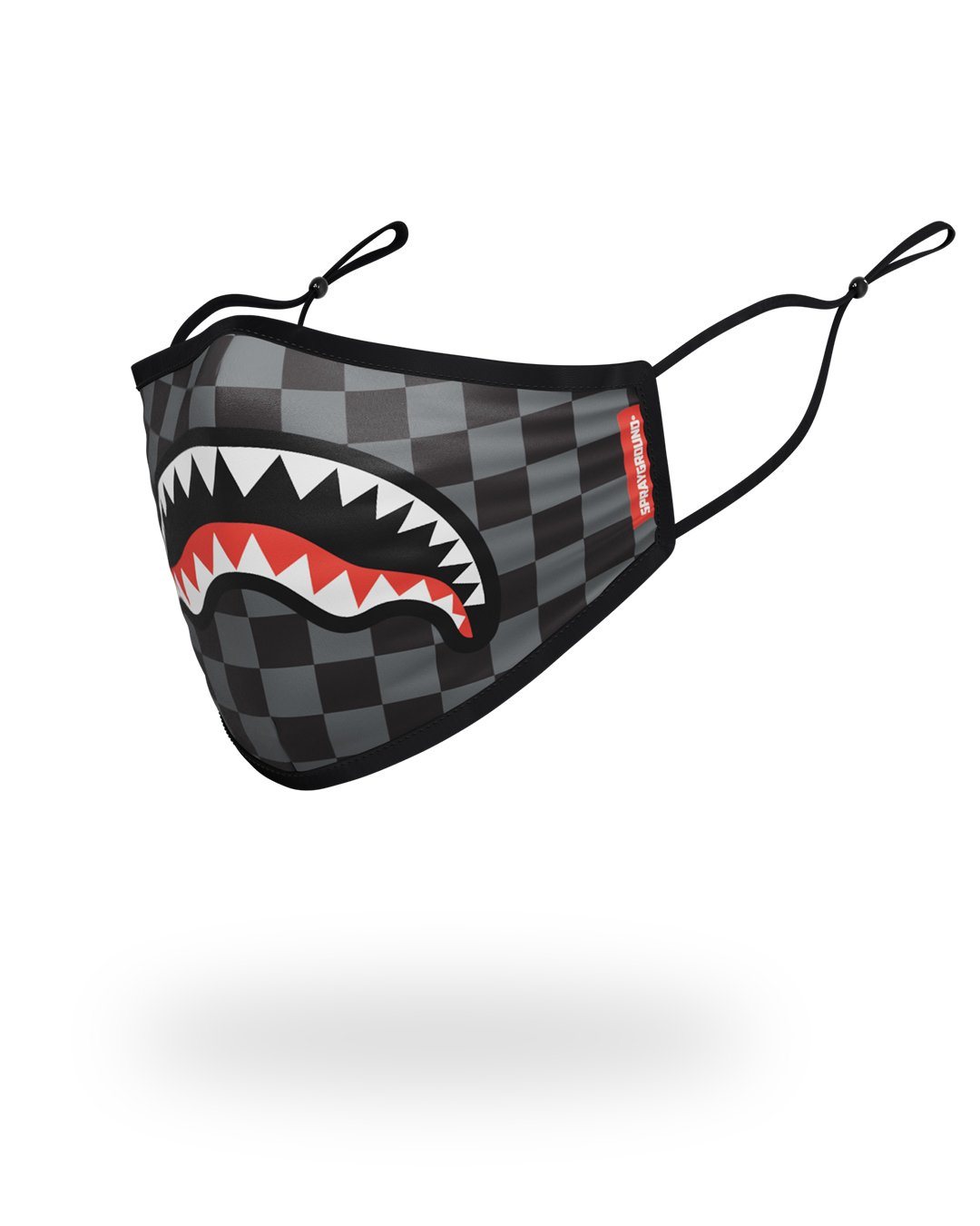 Adult Sharks in Paris (Grey) Form Fitting Face Mask - Image 2