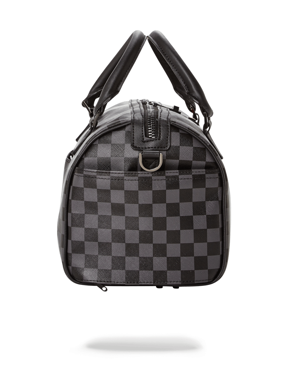Grey Checkered Sharks in Paris Mini Duffle - Image 4