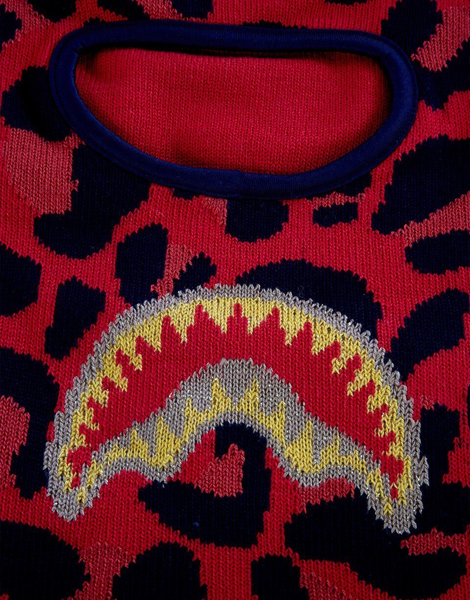 Red Leopard Gold Shark Mouth Ski Mask - Image 4