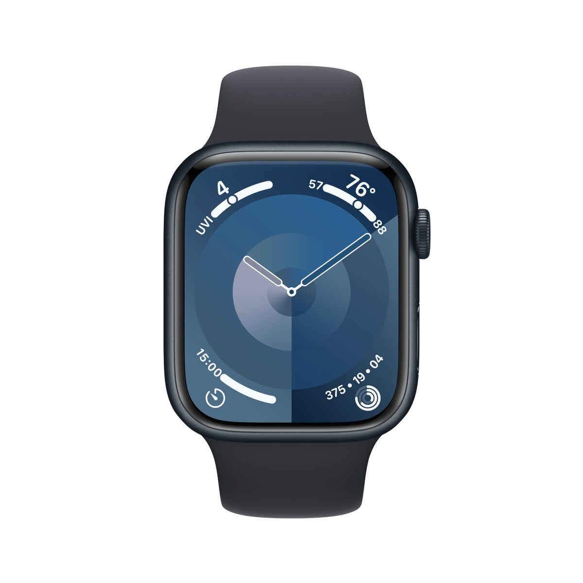 Apple Watch Series 9 (GPS) 45mm Aluminum Case with Midnight Sport Band - S/M - Midnight - MR993LL/A - Image 2