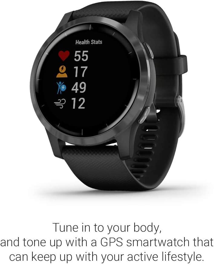 Garmin Vivoactive 4 GPS Fitness Smartwatch with Black Case and Slate Hardware - 010-N2174-11 - Image 3