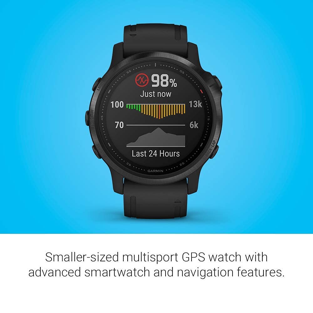 Garmin fēnix 6S Pro Smartwatch 42mm Black with Black Silicone Band - 010-02159-13 - Image 2