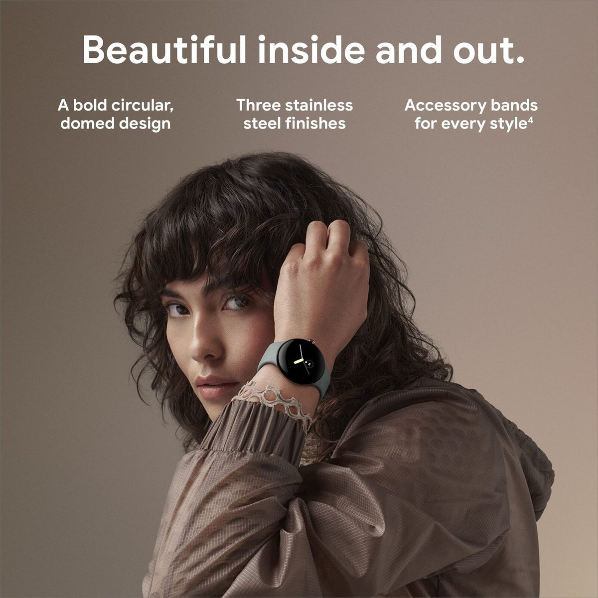 Google Pixel Watch Gold Stainless Steel Smartwatch 41mm with Hazel Active Band - Wi-Fi/Bluetooth - GA04123 - Image 2