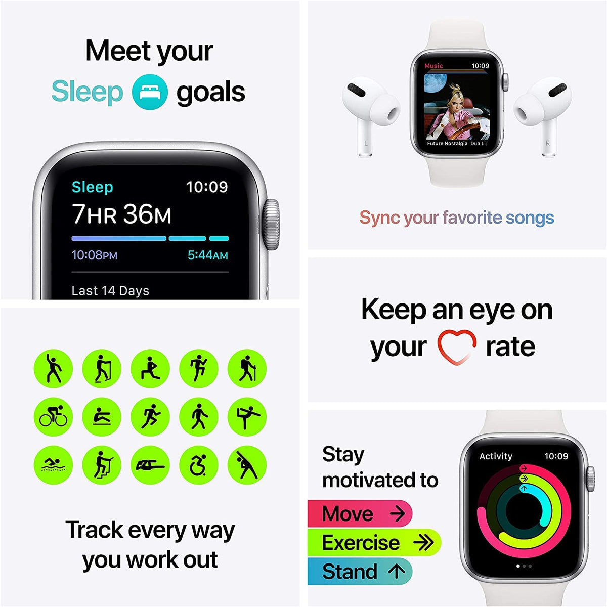 Apple Watch SE (GPS, 40mm) - Gold Aluminum Case with Starlight Sport Band - Regular -MKQ03LL/A - Image 4