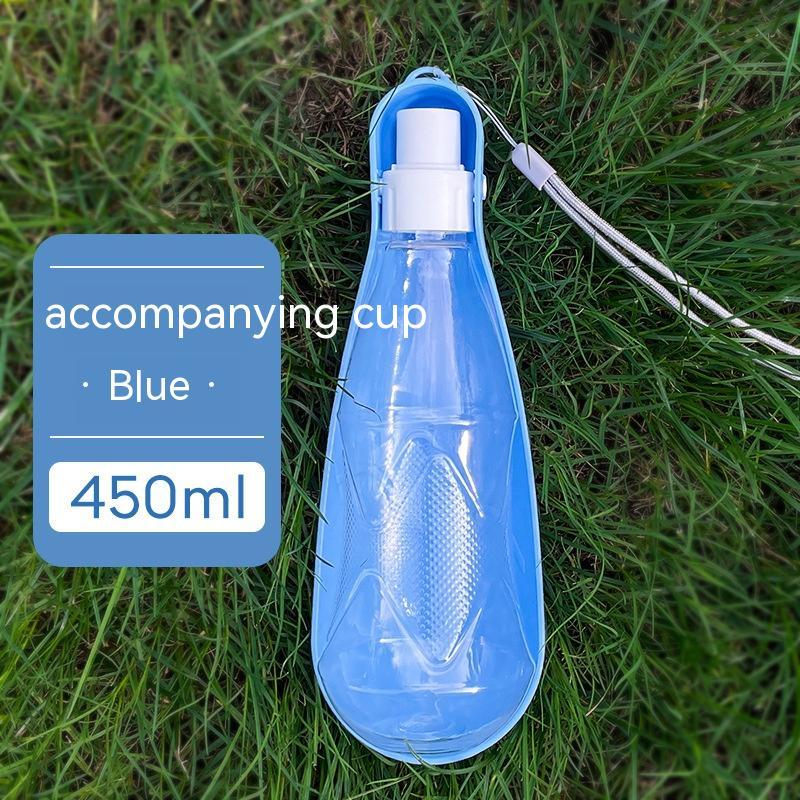Portable Folding Pet Water Bottle - Blue 450ml