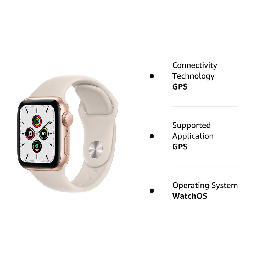 Apple Watch SE (GPS, 40mm) - Gold Aluminum Case with Starlight Sport Band - Regular -MKQ03LL/A - Image 7