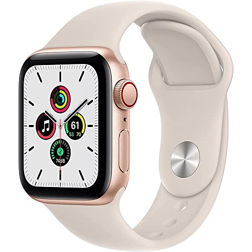 Apple Watch SE 40mm GPS + Cellular Gold Aluminum Case - Starlight Sport Band - MKQN3LL/A - Image 6