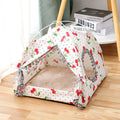 Cat Tent Enclosed Pet Bed - Cherry