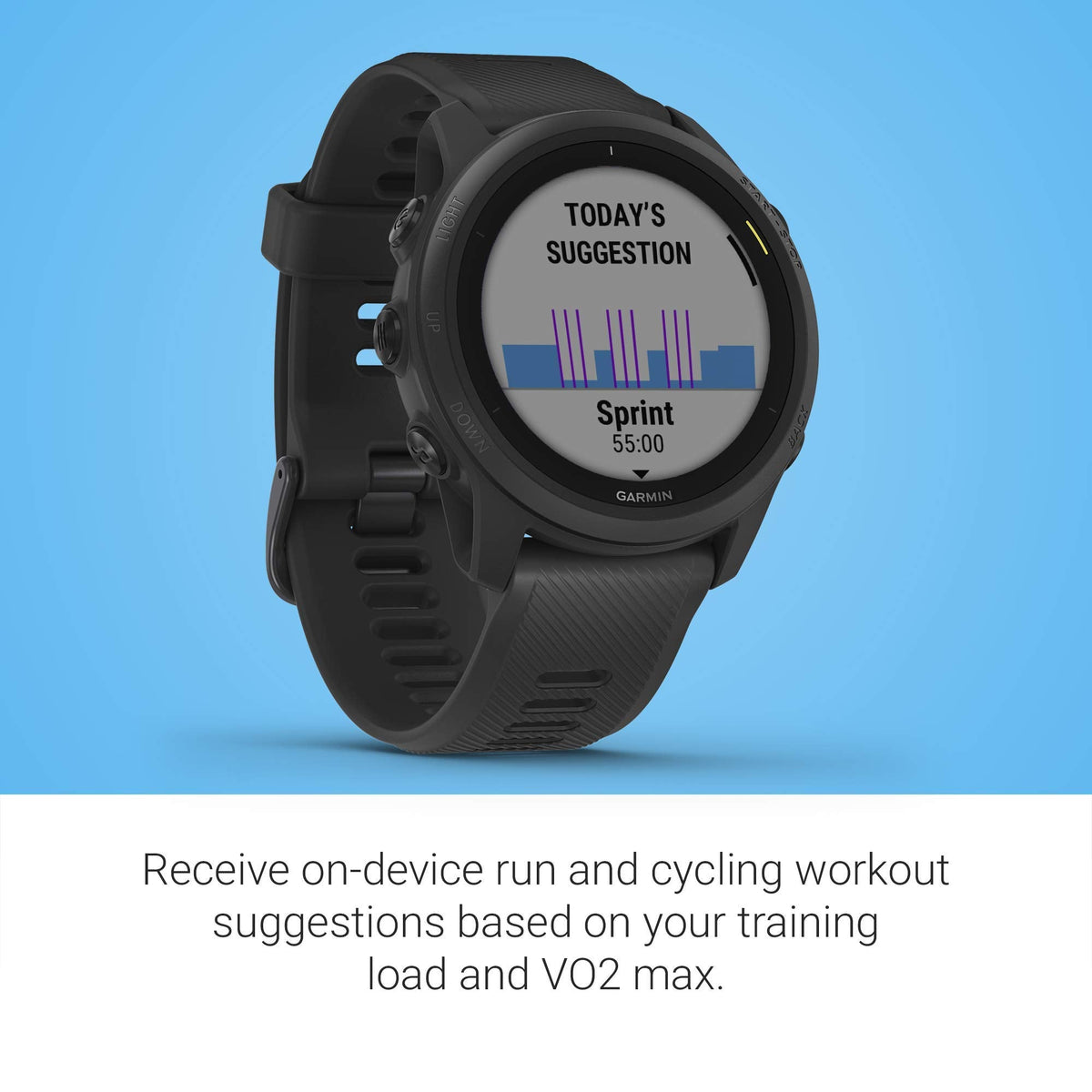 Garmin - Forerunner 745 GPS Smartwatch 30mm Fiber-Reinforced Polymer - Black - 010-02445-00 - Image 5