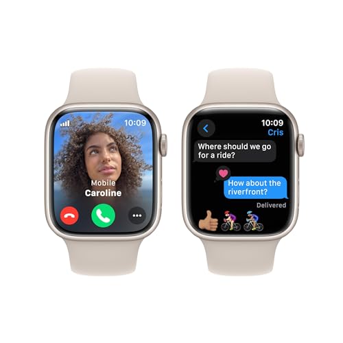 Apple Watch Series 9 (GPS + Cellular) 45mm Starlight Al w/ Starlight Sport Band - S/M - MRM83LL/A - Image 4