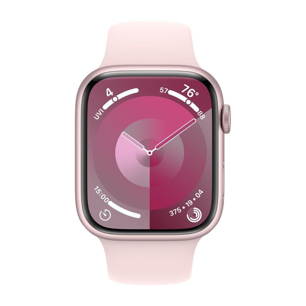 Apple Watch Series 9 (GPS + Cellular) 45mm Aluminum Case with Light Pink Sport Band - S/M - Pink - MRMK3LL/A - Image 2
