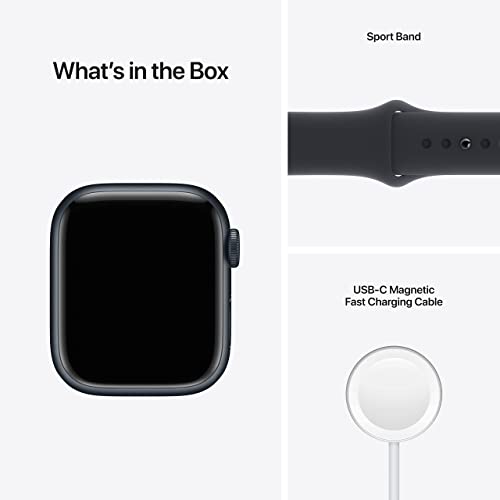 Apple Watch Series 7 (GPS, 41mm) Midnight Aluminum Case with Midnight Sport Band, Regular - MKMX3LL/A - Image 5
