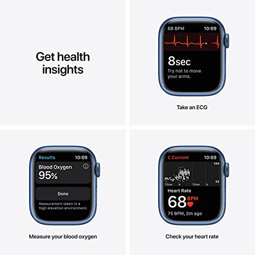 Apple Watch Series 7 (GPS) 41MM Aluminum Case w/Abyss Blue Sport Band - Blue - MKN13LL/A - Image 3