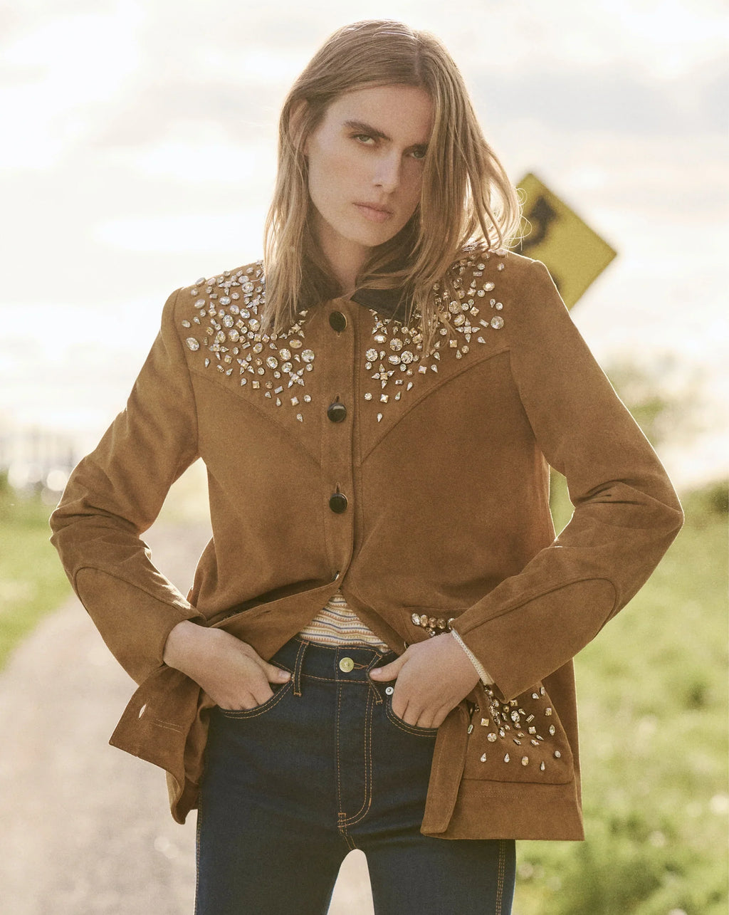 Shannon Suede Embellished Jacket - Image 6
