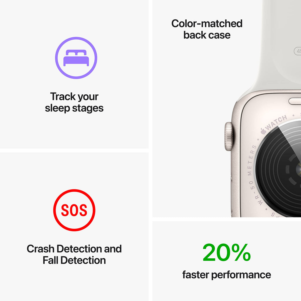 Apple Watch SE 2nd Gen GPS, 40mm Starlight Aluminum Case with Sport Band, M/L - MRG03LL/A - Image 5