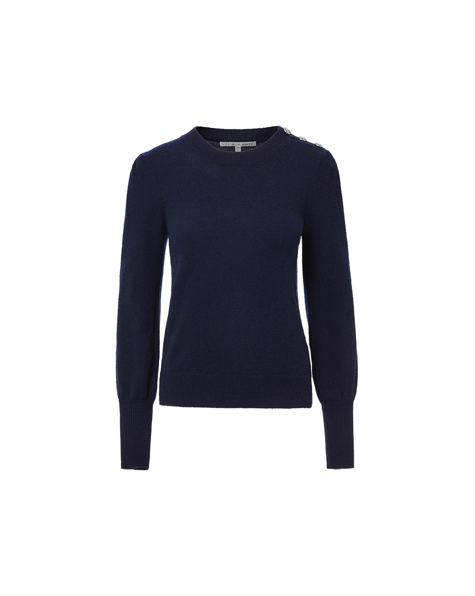 Nelia Cashmere Pullover | Button Accent - Image 5