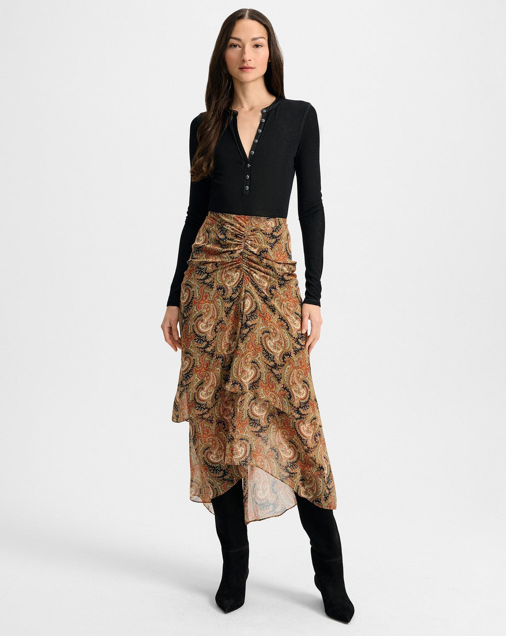 Sira Silk Midi Skirt - Image 2