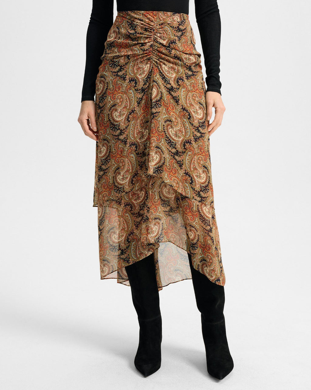 Sira Silk Midi Skirt - Image 3