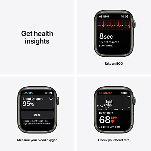 Apple Watch Series 7 (GPS) 45mm Green Aluminum Case with Clover Sport Band - Green - MKN73LL/A - Image 3