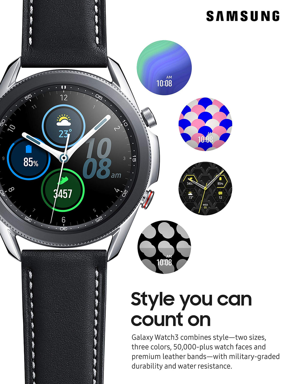 Samsung Galaxy Watch3 Smartwatch 41mm Stainless LTE - Mystic Silver - SM-R855UZSAXAR - Image 2
