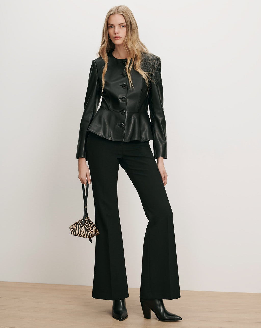 Quinn Leather Peplum Jacket - Image 2