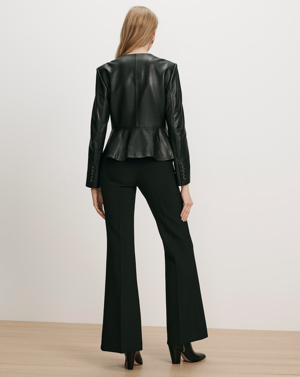 Quinn Leather Peplum Jacket - Image 4