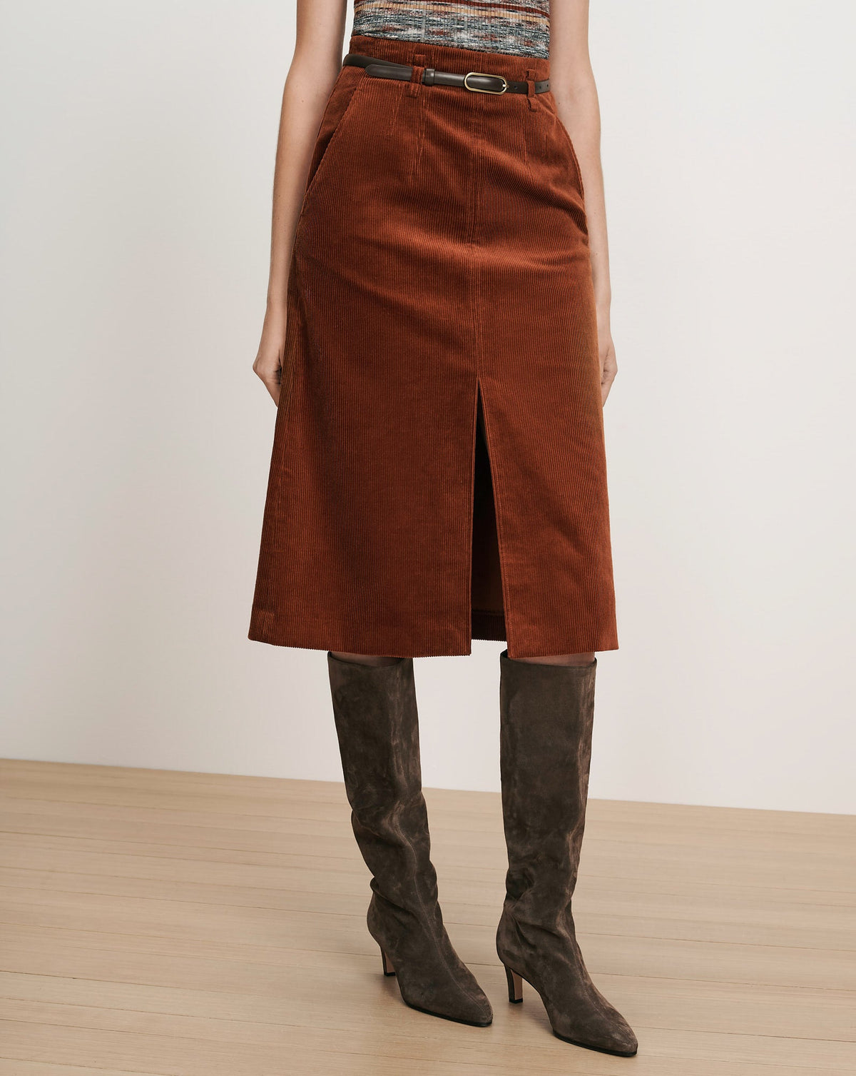 Alexie Corduroy Midi Skirt - Image 3