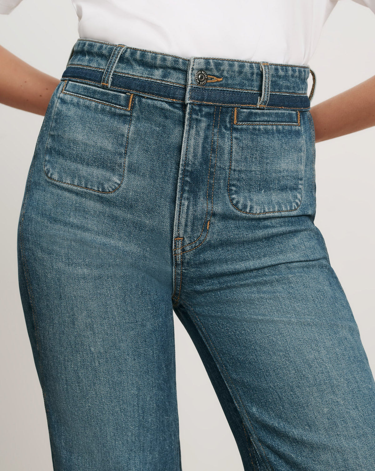 Crosbie Color-Block Slim Wide-Leg Jean - Image 7