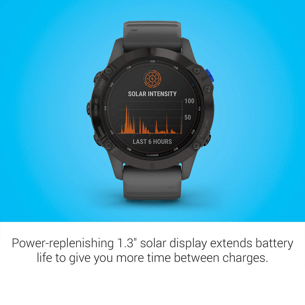Garmin - Fenix 6 Pro Solar GPS Smartwatch 47mm Fiber-Reinforced Polymer - Black - 010-02410-10 - Image 2