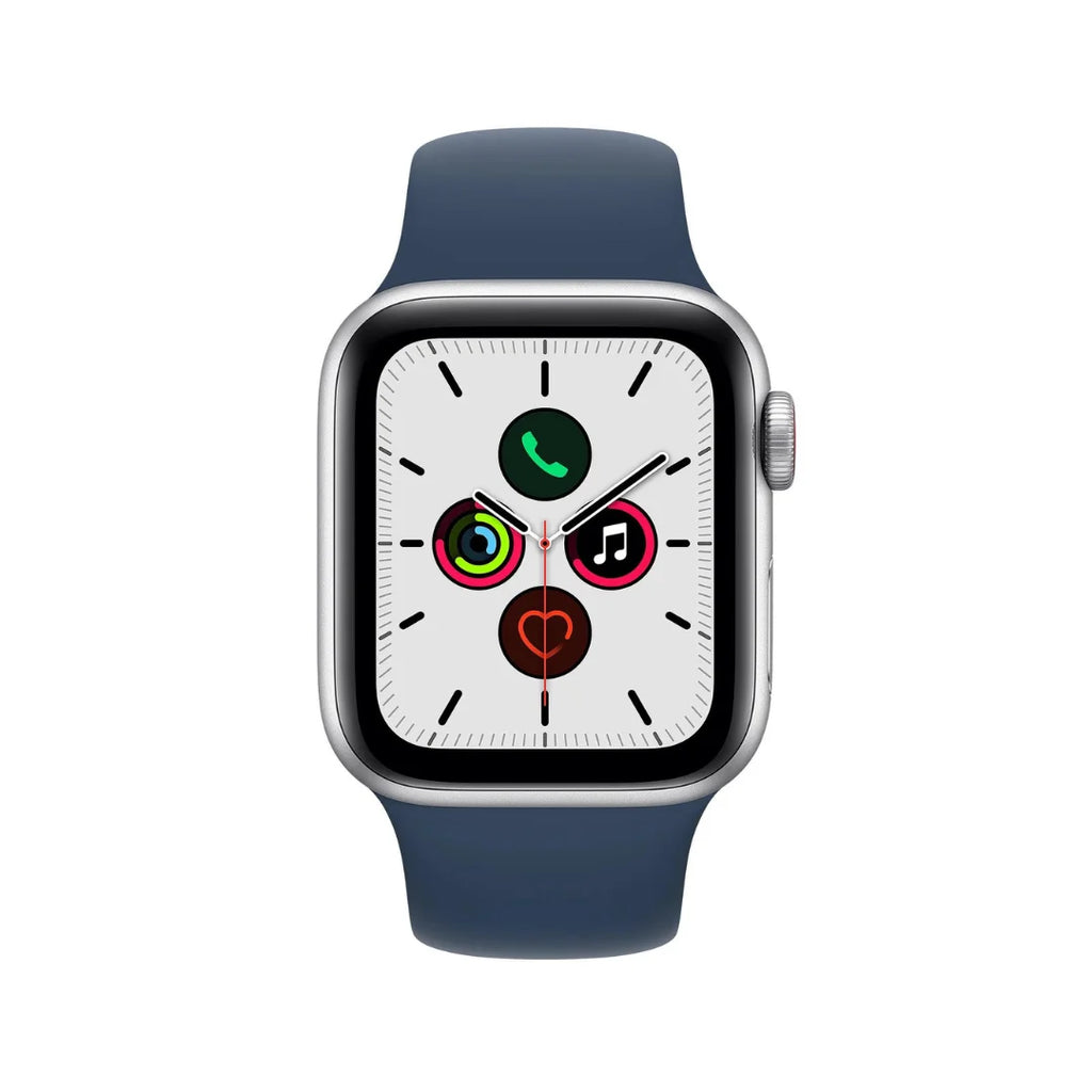 Apple Watch SE (1st Generation GPS) 44mm Silver Aluminum Case with Abyss Blue Sport Band - MKQ43LL/A - Image 2
