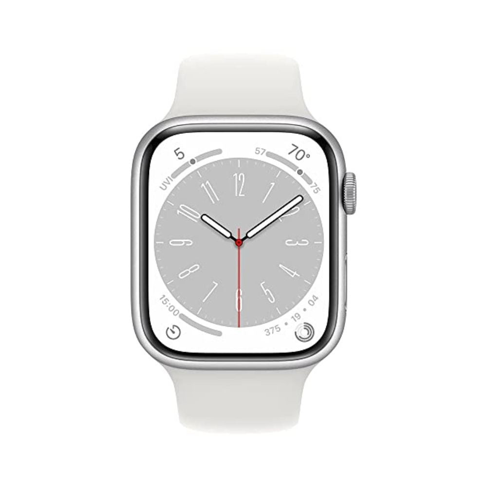 Apple Watch Series 8 (GPS) 41mm Aluminum Case with White Sport Band - S/M - Silver - MP6L3LL/A - Image 2