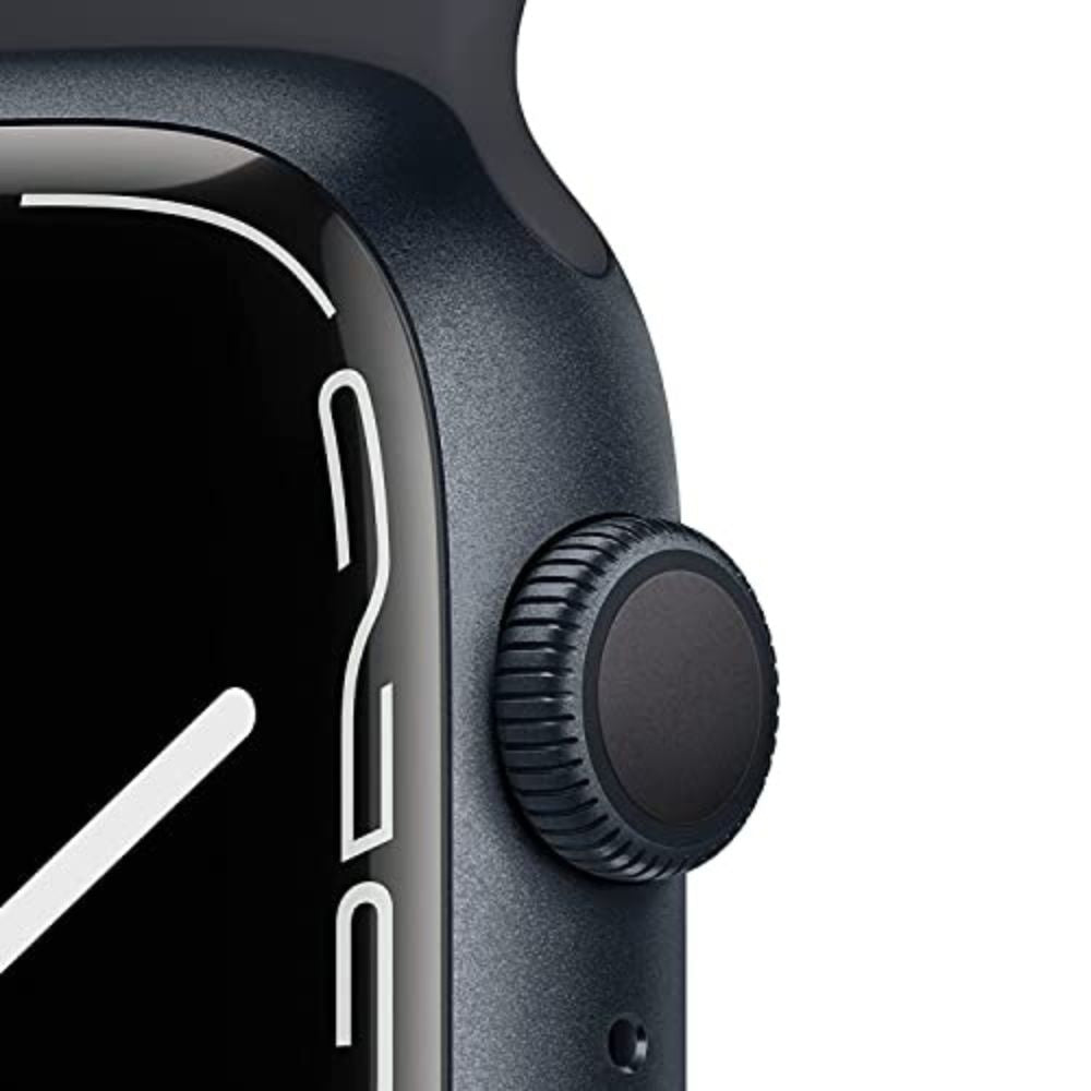 Apple Watch Series 7 (GPS, 45mm) Midnight Aluminum Case with Midnight Sport Band, Regular - MKN53LL/A - Image 2