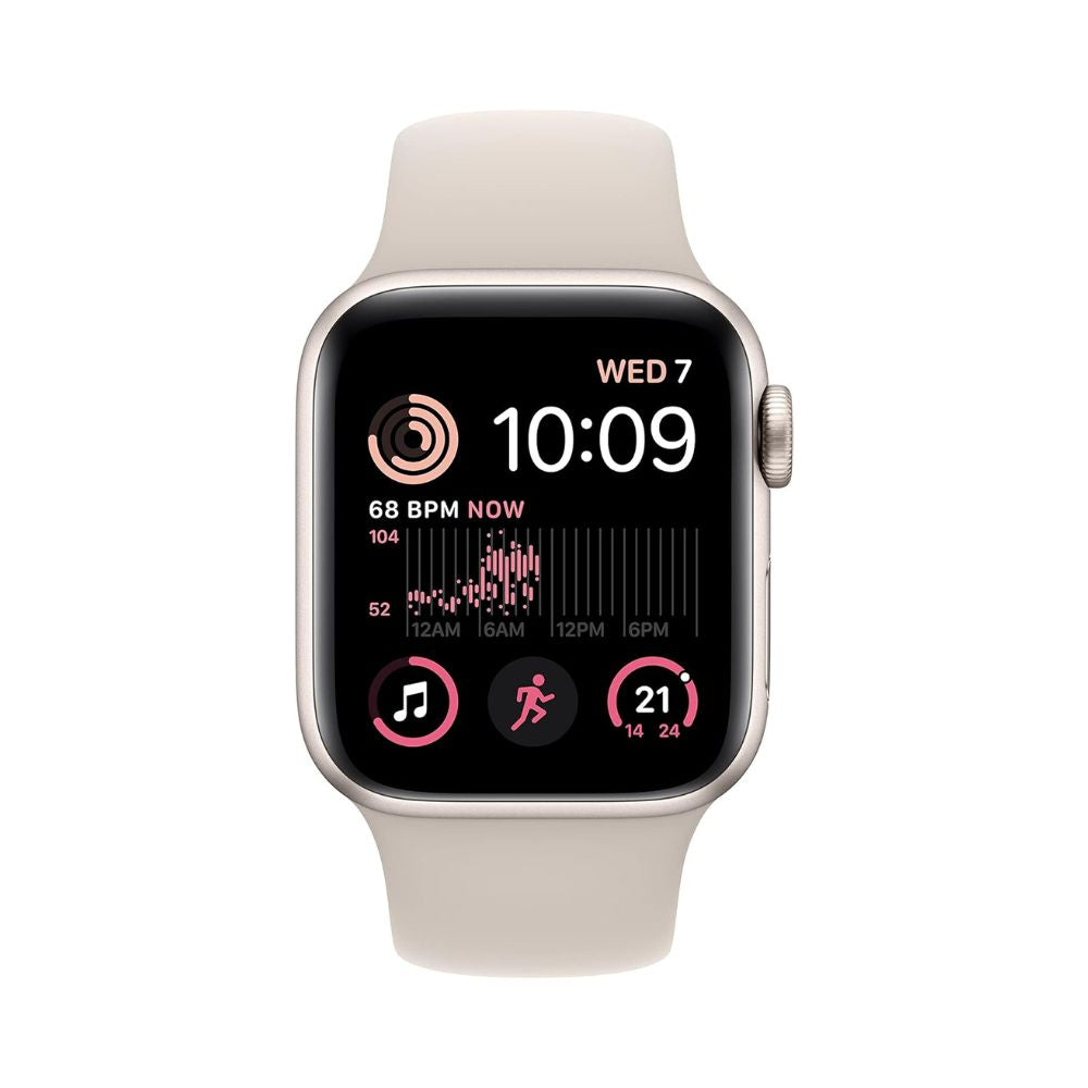 Apple Watch SE 2nd Gen (GPS) 40mm Aluminum S/M Starlight Sport Band - MNT33LL/A - Image 2