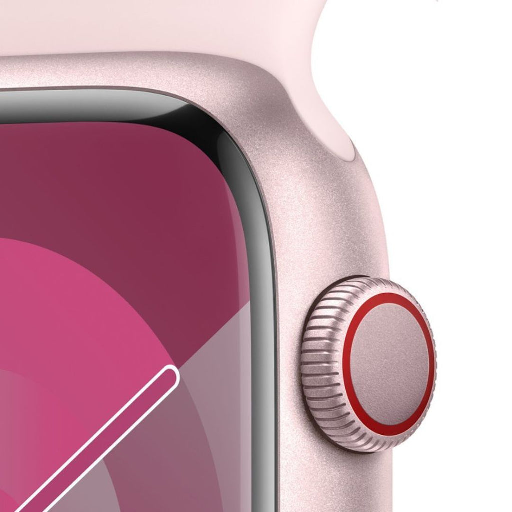Apple Watch Series 9 (GPS + Cellular) 45mm Aluminum Case with Light Pink Sport Band - S/M - Pink - MRMK3LL/A - Image 3