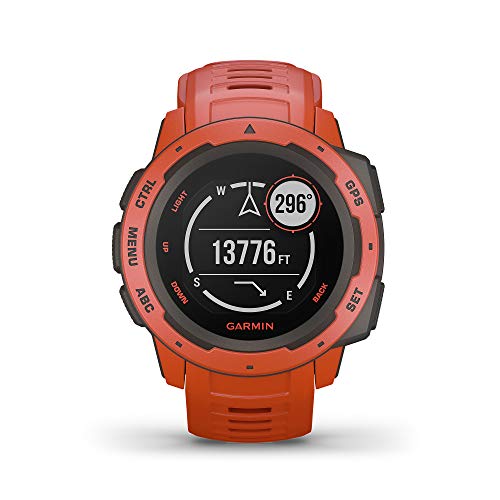 Garmin - Instinct 45mm Standard Edition Smartwatch Fiber-Reinforced Polymer - Flame Red - 010-02064-02 - Image 4
