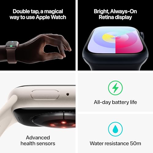 Apple Watch Series 9 (GPS + Cellular) 45mm Starlight Al w/ Starlight Sport Band - S/M - MRM83LL/A - Image 5