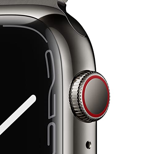 Apple Watch Series 7 LTE 45mm Graphite Stainless Steel w/Graphite Milanese Loop - MKJJ3LL/A - Image 2
