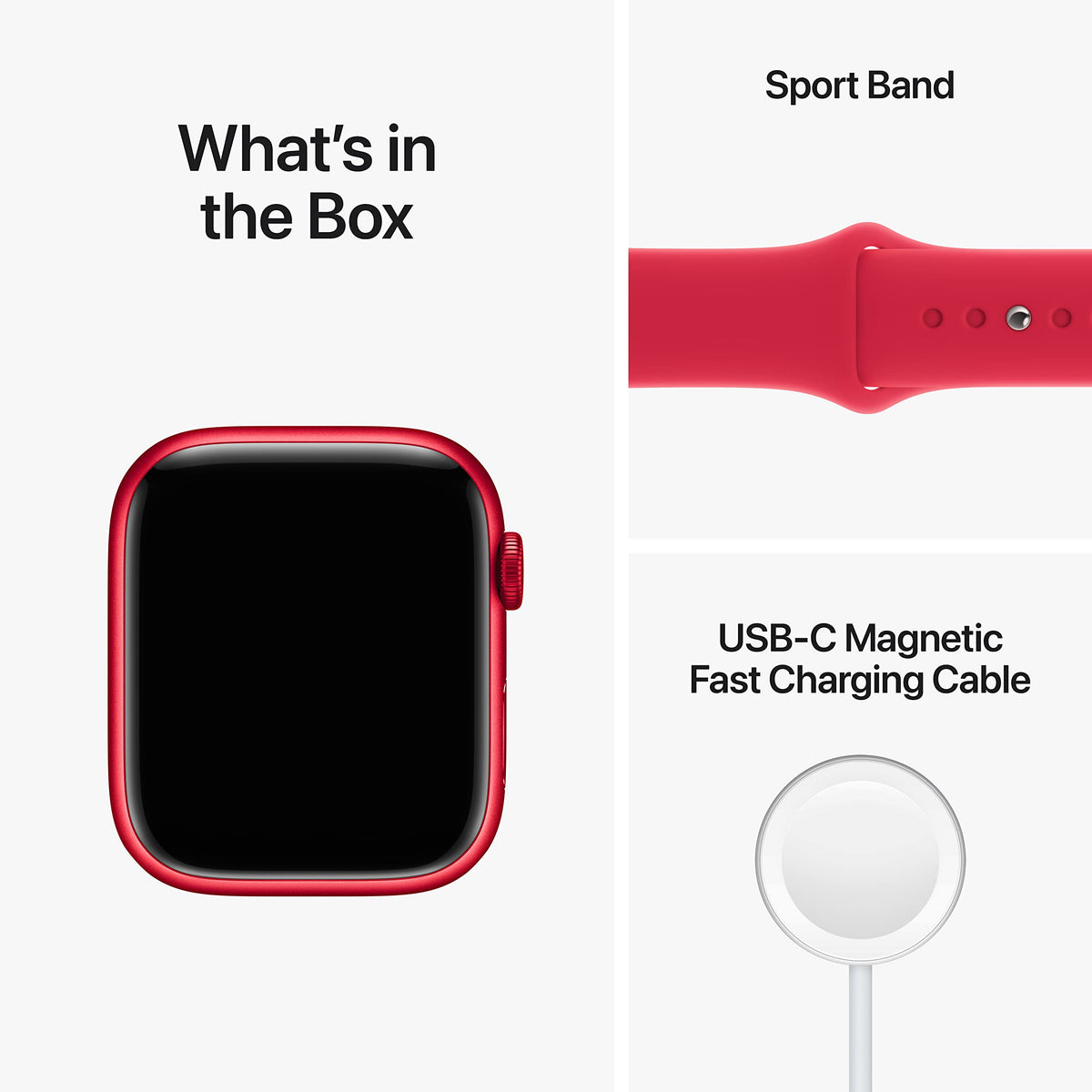 Apple Watch Series 8 GPS 45mm Alum Case Red Sport Band - S/M - MNUR3LL/A - Image 6