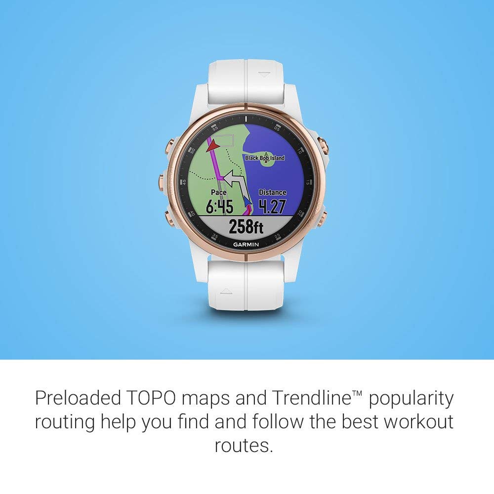 Garmin - fēnix 5S Plus Sapphire - Carrara White/Rose Gold - 010-01987-06 - Image 4