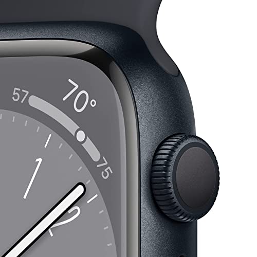 Apple Watch Series 8 (GPS) 41mm Aluminum Case with Midnight Sport Band - S/M - Midnight - MNU73LL/A - Image 3