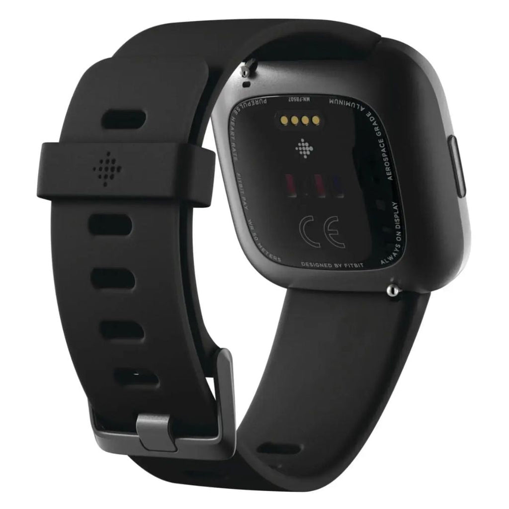 Fitbit Versa 2 - 40mm Aluminum Case - Carbon w Black Silicone Band - FB507BKBK - Image 3