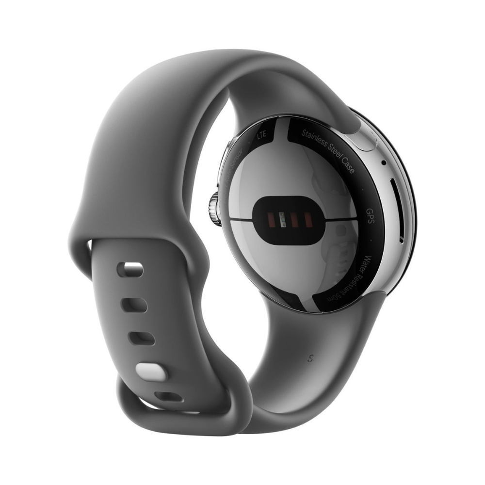Google Pixel Watch (Wi-Fi) 41mm Silver Stainless Steel w/Charcoal Active Band - GA03305-US - Image 3