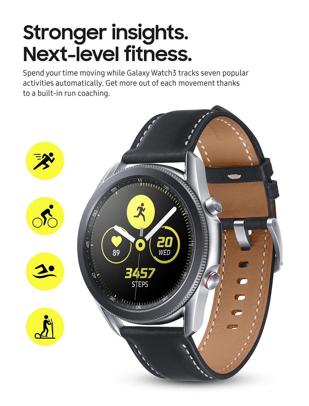 Samsung Galaxy Watch3 Smartwatch 41mm Stainless LTE - Mystic Silver - SM-R855UZSAXAR - Image 5