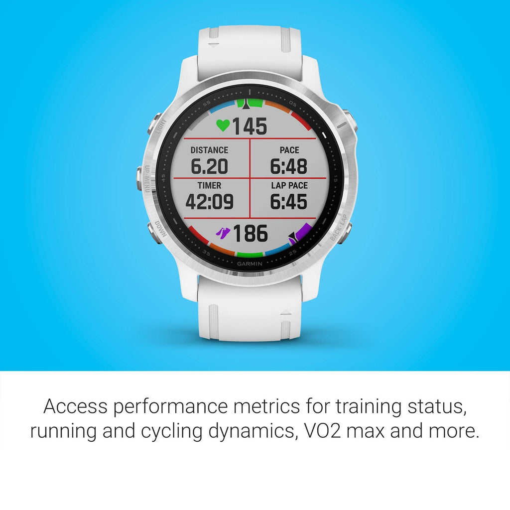 Garmin fenix 6S Smartwatch 42mm Polymer -White with White Silicone Band - 010-02159-00 - Image 6