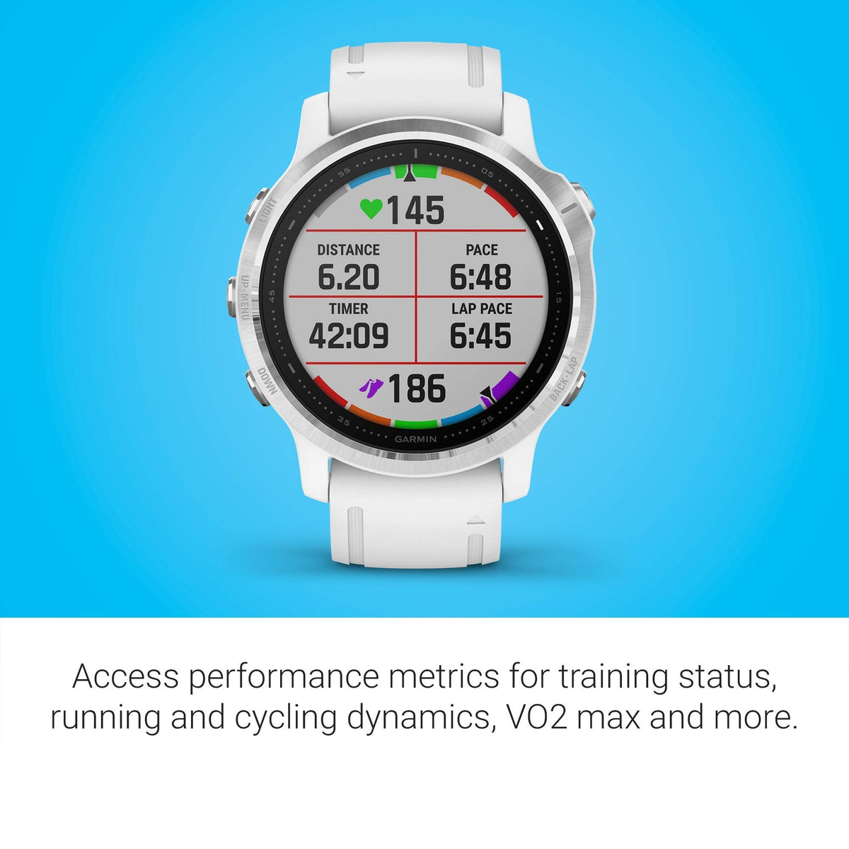 Garmin fenix 6S Smartwatch 42mm Polymer -White with White Silicone Band - 010-02159-00 - Image 6