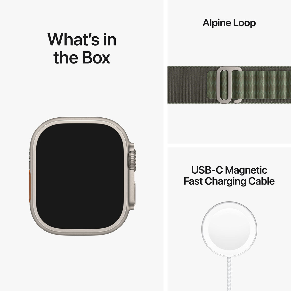Apple Watch Ultra [GPS + Cellular 49mm] Titanium Case with Green Alpine Loop, Large - MQEX3LL/A - Image 8