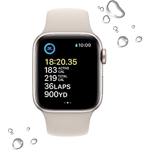 Apple Watch SE 2nd Gen GPS+Cel 44MM Aluminum Case Starlight Sport Band Starlight - MNTX3LL/A - Image 3