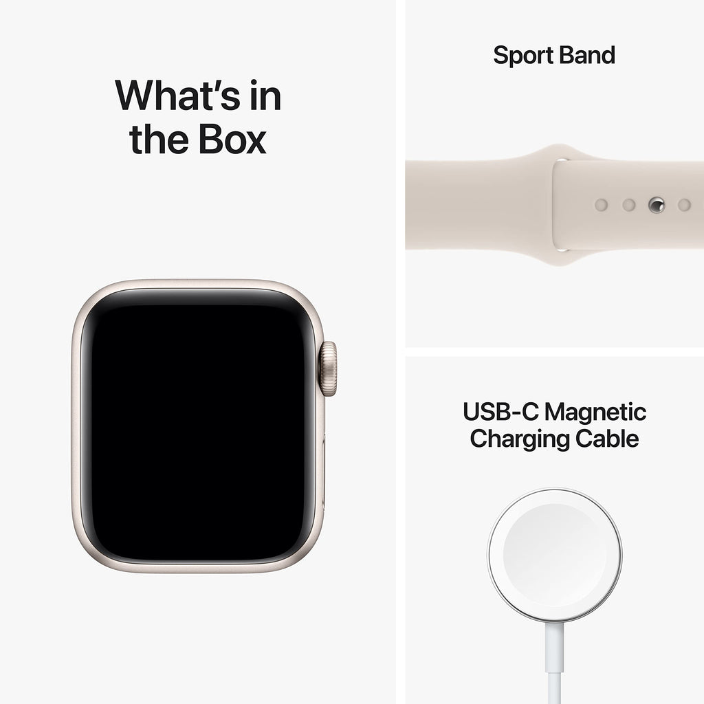 Apple Watch SE 2nd Gen GPS, 40mm Starlight Aluminum Case with Sport Band, M/L - MRG03LL/A - Image 6